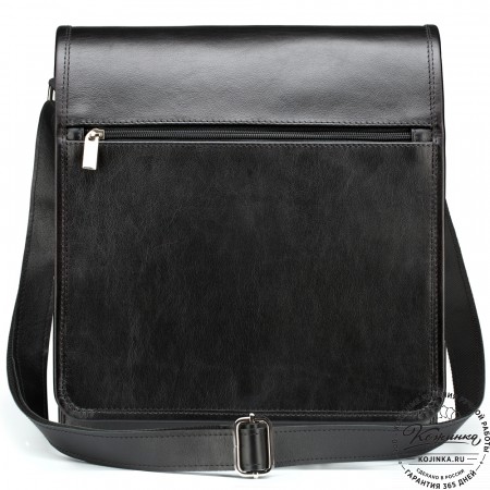 Кожаная сумка "Брэндон" (чёрная)