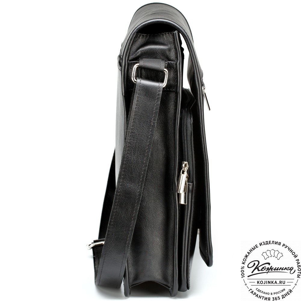 Кожаная сумка "Брэндон" (чёрная)