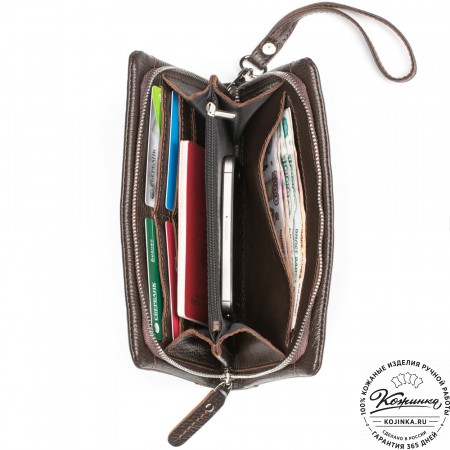 Кожаный клатч "Дарси" (коричневый)