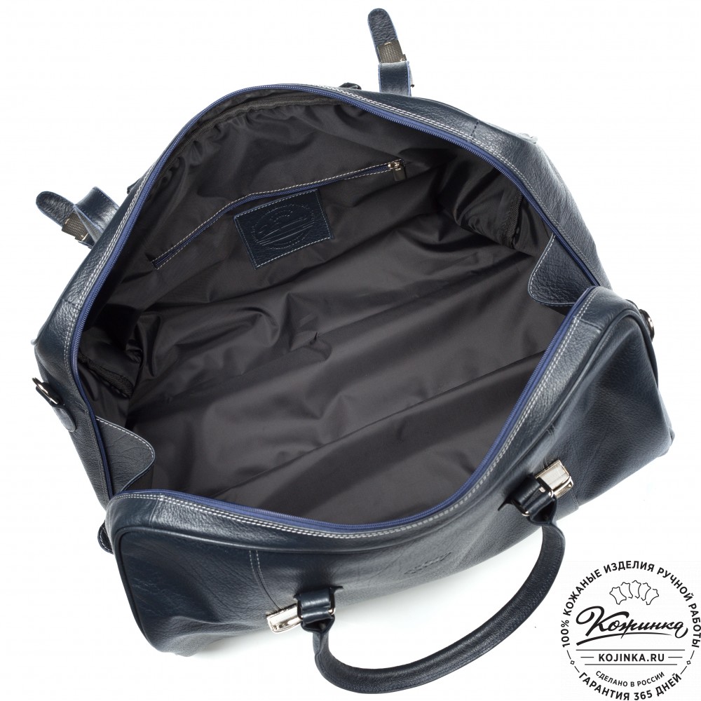 Кожаная дорожная сумка "Филипп" (синяя)