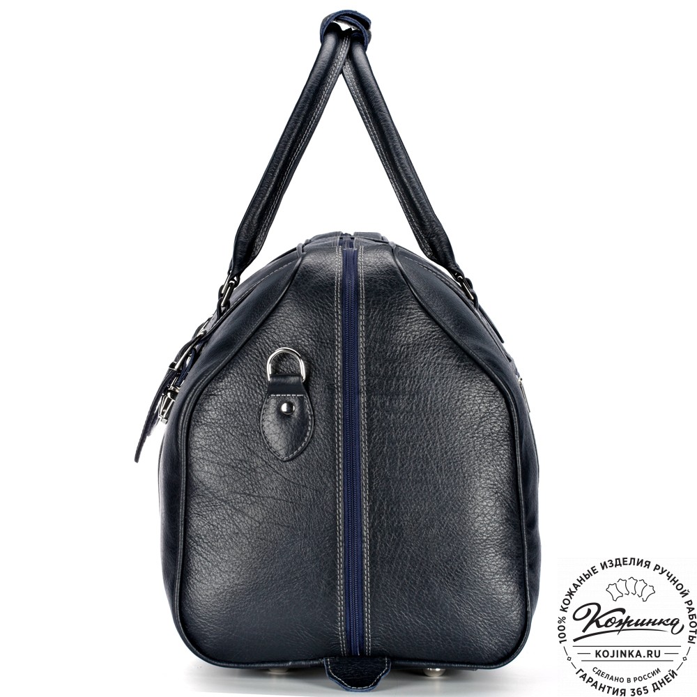 Кожаная дорожная сумка "Филипп" (синяя)