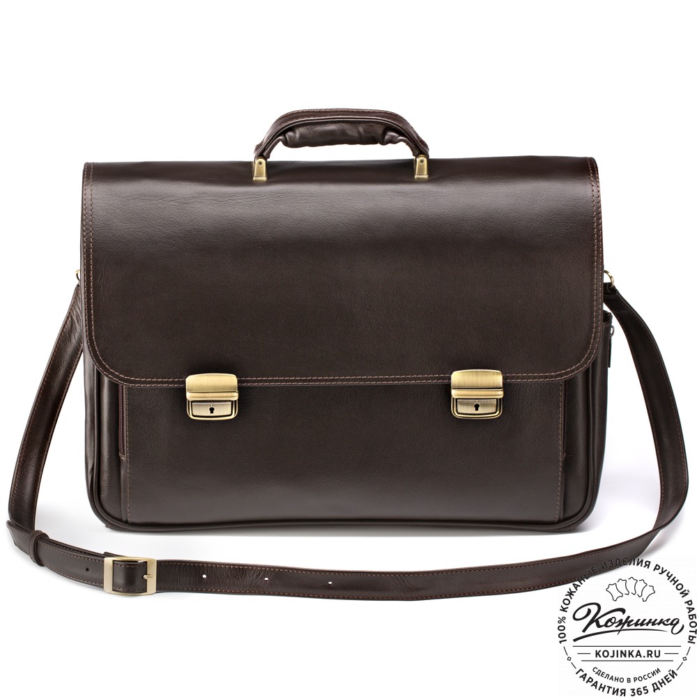 Кожаный портфель "Саймон" (тёмно-коричневый)