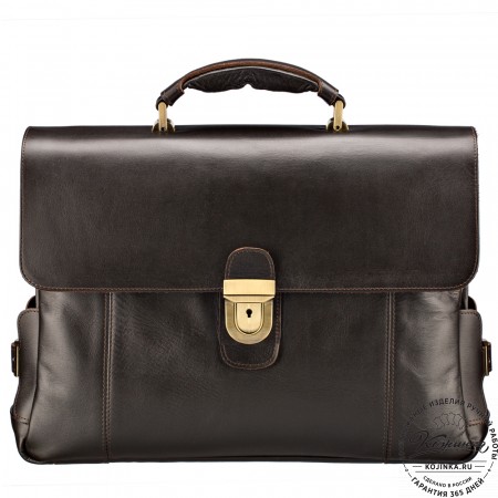 Кожаный портфель "Борменталь" (тёмно-коричневый)