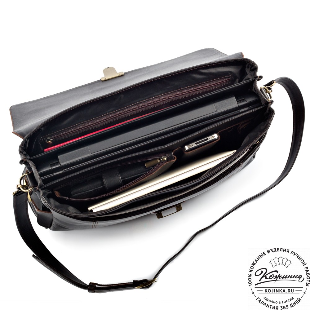 Кожаный портфель "Борменталь" (тёмно-коричневый)