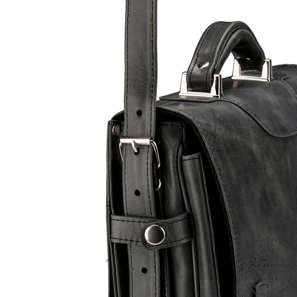 Кожаный портфель "Арамис" (черный антик)