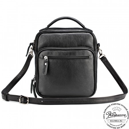 Кожаная сумка "Тедди" (чёрная)