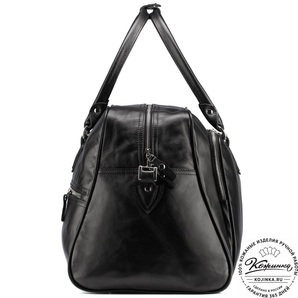 Кожаная дорожная сумка "Бруклин" (чёрная)