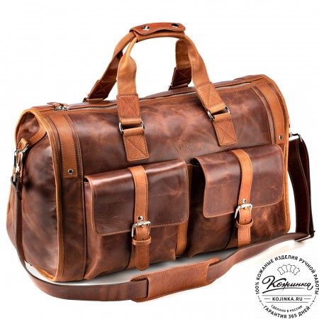 Кожаная дорожная сумка "Балтимор" (коричневый  воск)