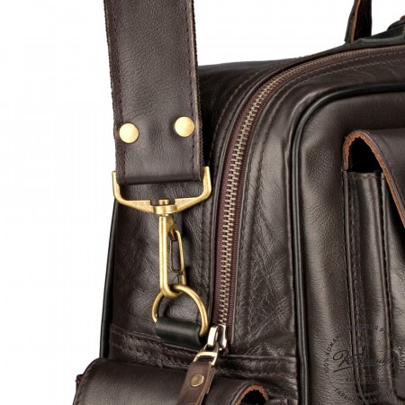 Кожаная деловая сумка для командировок  "Ричард" (тёмно-коричневый)