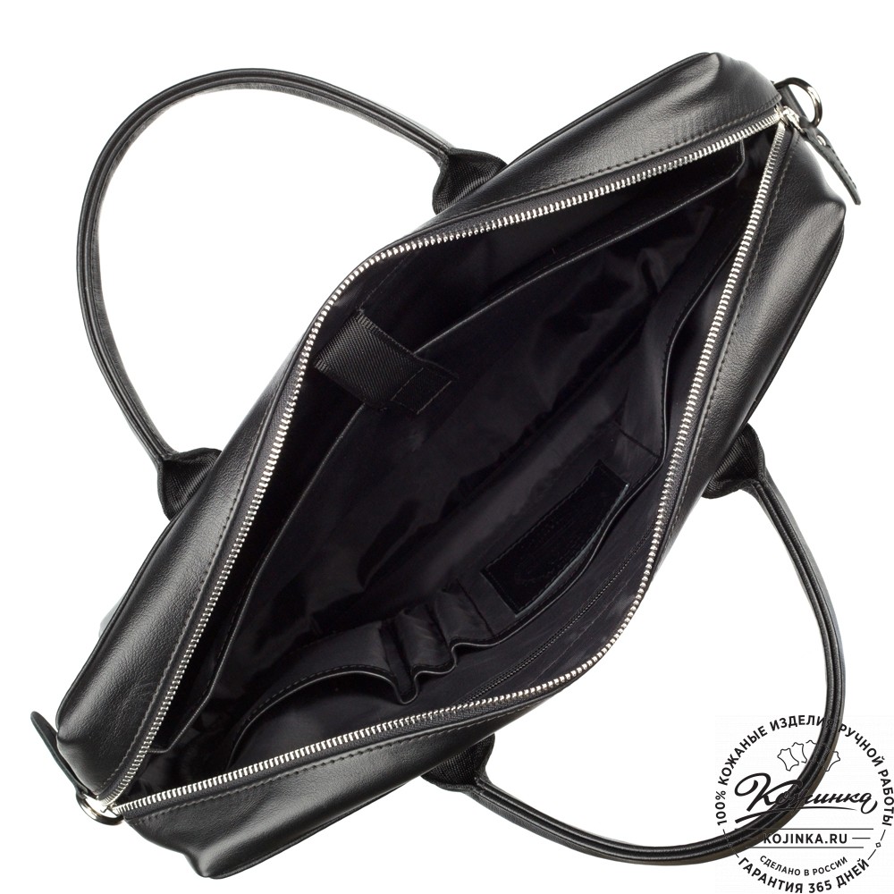 Кожаная деловая сумка "Спайк" (чёрная) 