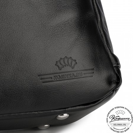 Кожаная деловая сумка "Спенсер" (чёрная) 