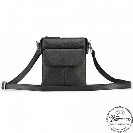 Кожаная сумка "Вуди" (чёрная)