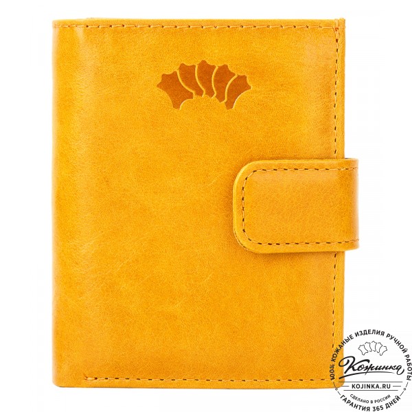 Кожаное портмоне "Германия" (жёлтое). фото 1