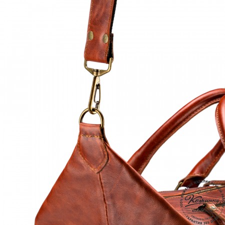 Кожаная дорожно-спортивная сумка Англия (рыжий антик)