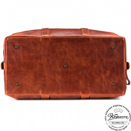 Кожаная дорожно-спортивная сумка Англия (рыжий антик)