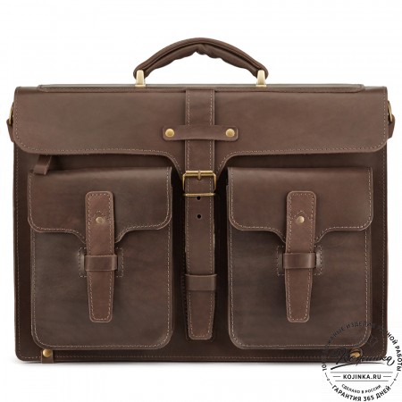 Кожаный портфель "Мирон" (тёмно-коричневый)