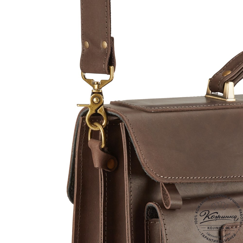 Кожаный портфель "Мирон" (тёмно-коричневый)