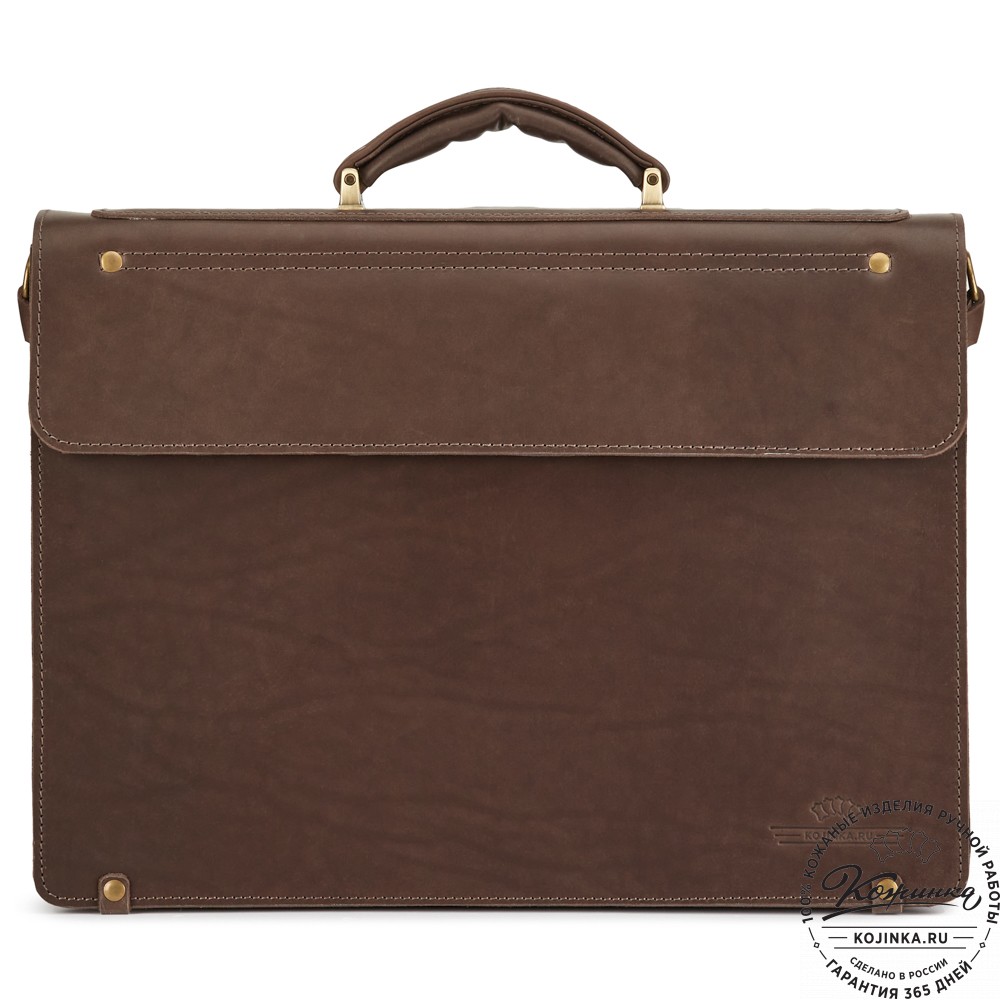 Кожаный портфель "Мирон" (тёмно-коричневый)