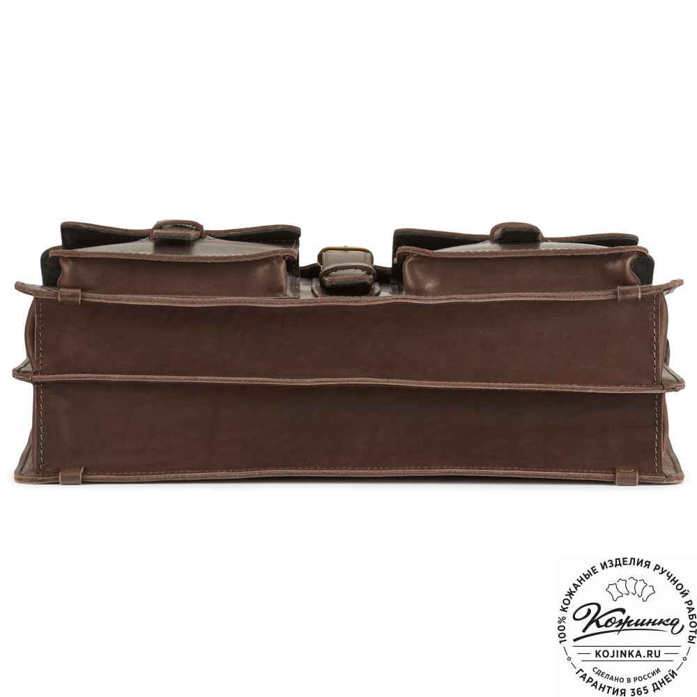 Кожаный портфель "Мирон" (тёмно-коричневый)