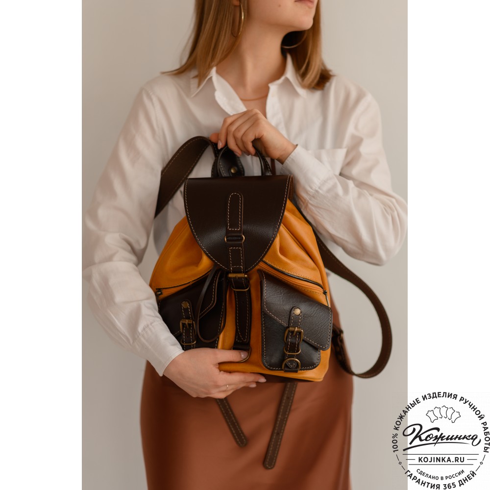 Кожаный рюкзак "Пилот" (коричневый)