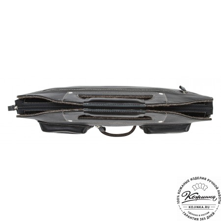 Кожаная деловая сумка "Диего" (черная)