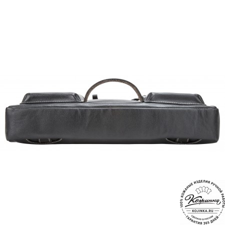 Кожаная деловая сумка "Диего" (черная)