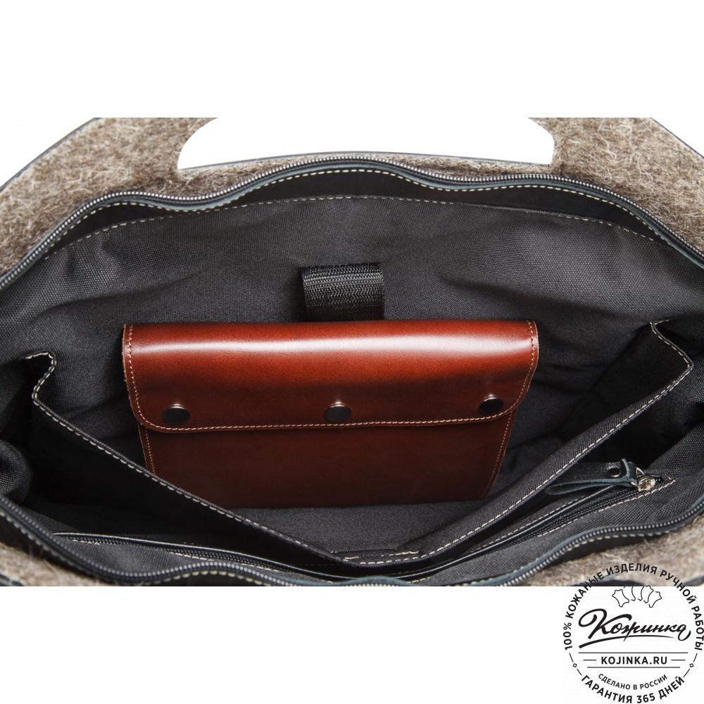 Кожаная деловая сумка "Диего" (черная)