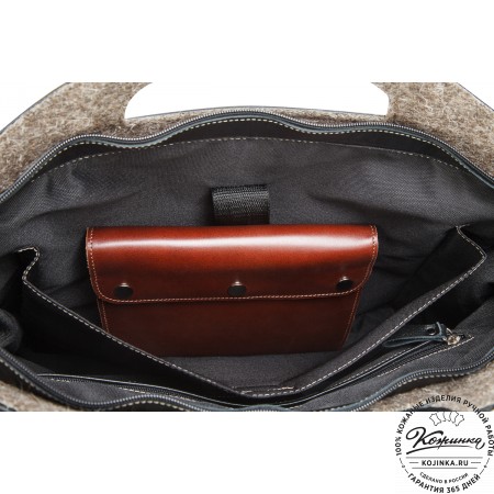 Кожаная деловая сумка "Диего" (черная)