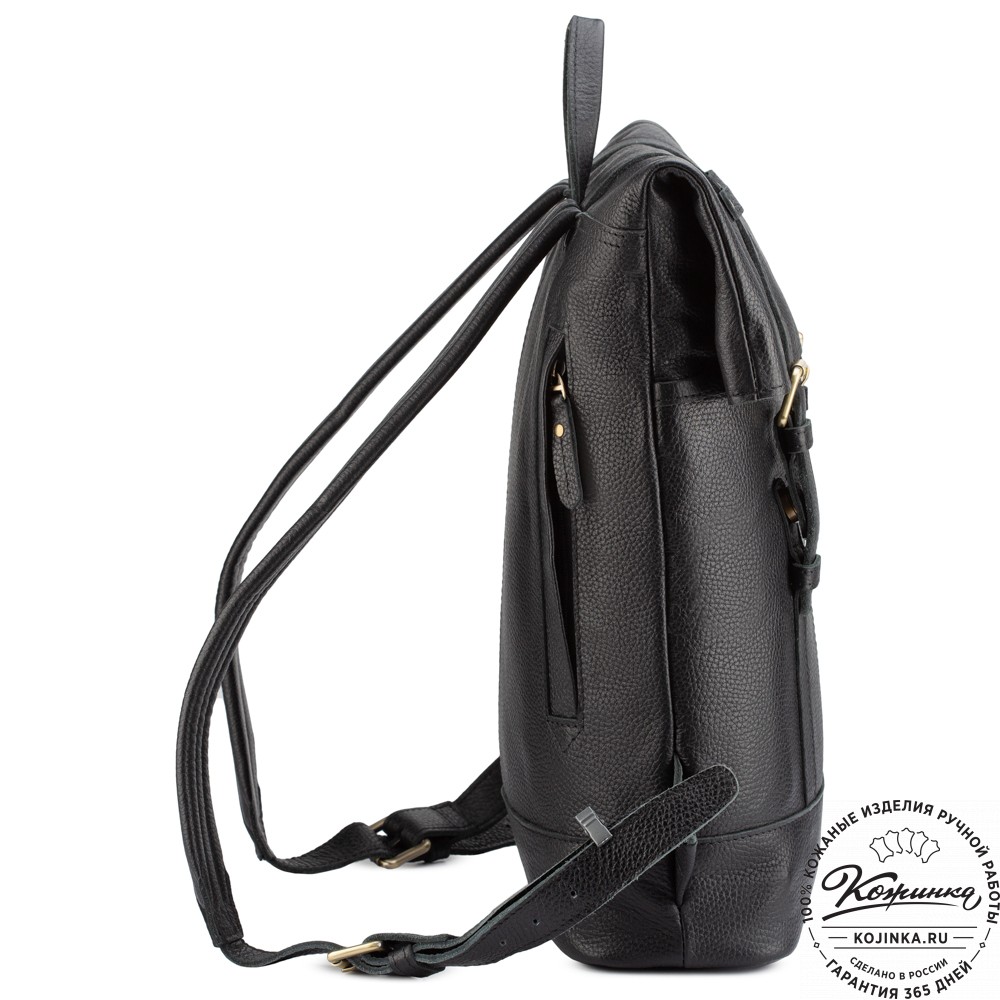 Кожаный рюкзак "Бэнжамин" (чёрный)