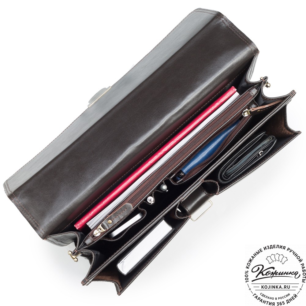 Кожаный портфель "Оскар" (тёмно-коричневый)