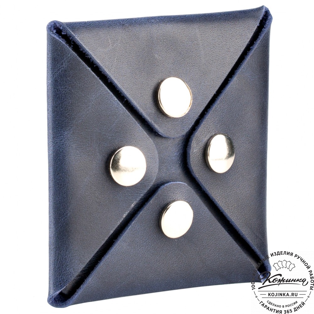 Кожаная монетница "Тоскана" (синий)