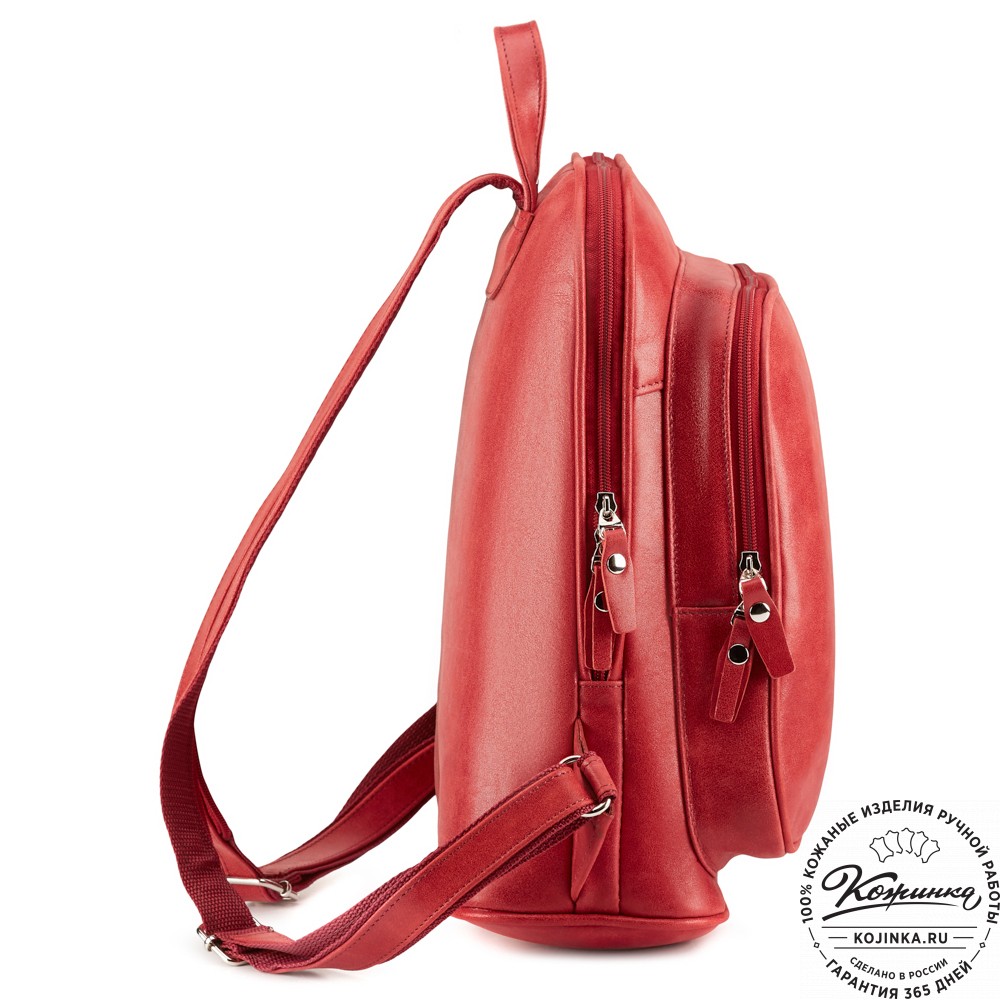 Кожаный рюкзак "Бэтси" (красный)