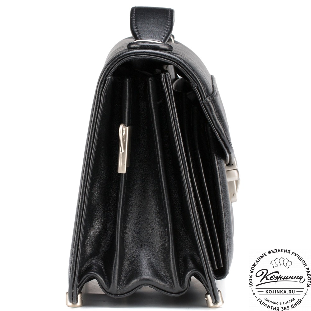 Кожаная барсетка "Колумбия" (черная)