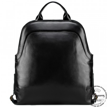 Женский кожаный рюкзак-сумка "Греция" (чёрный)