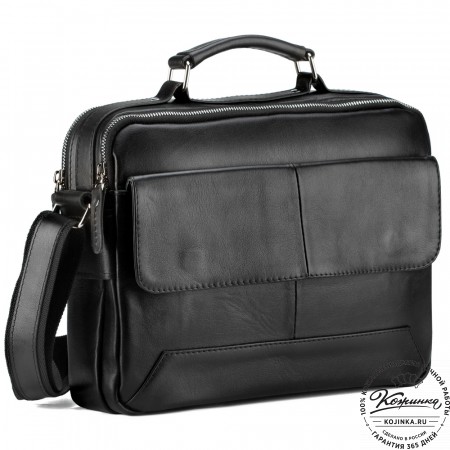 Кожаная сумка "Леон" (чёрная)