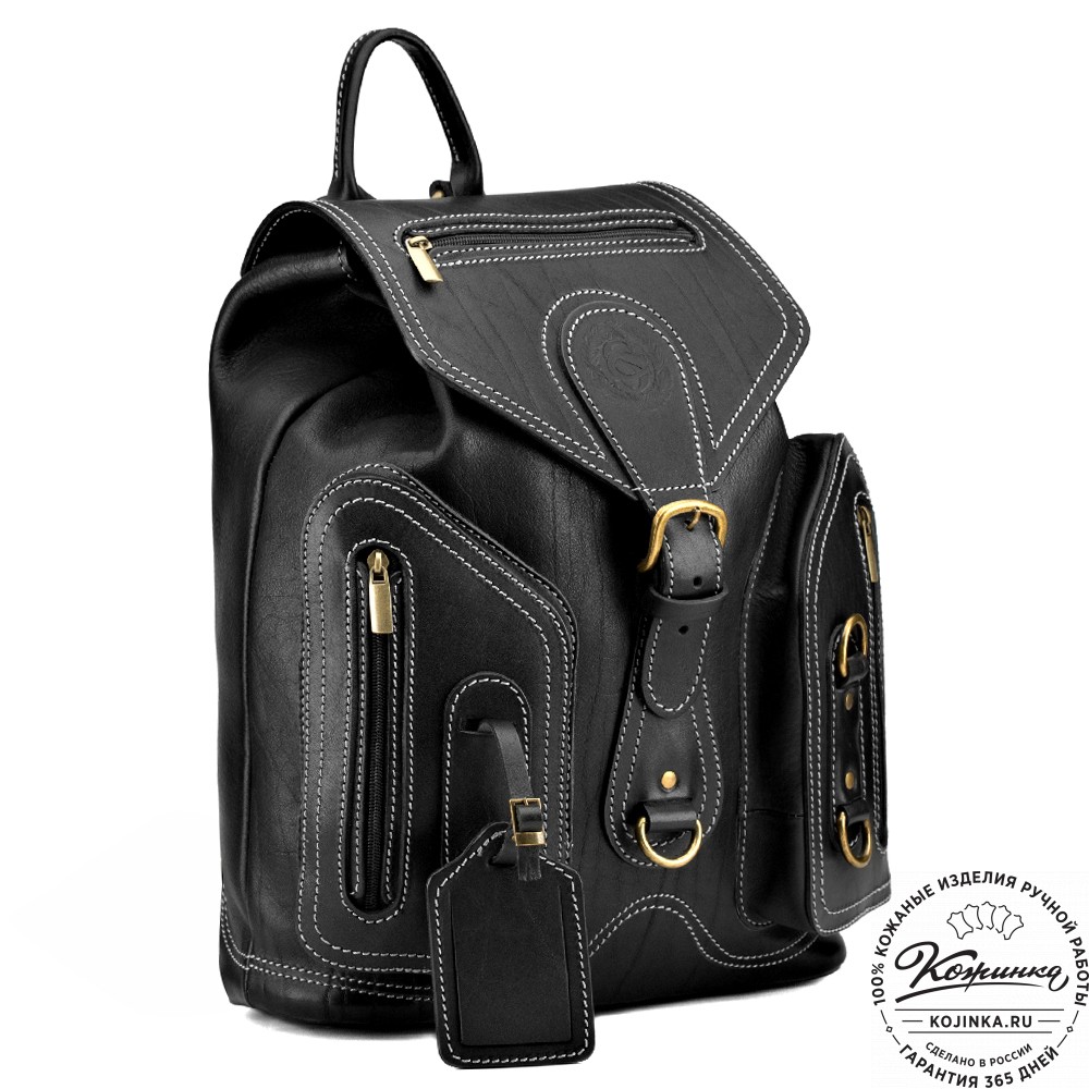 Кожаный рюкзак "Стиль 2" (чёрный)
