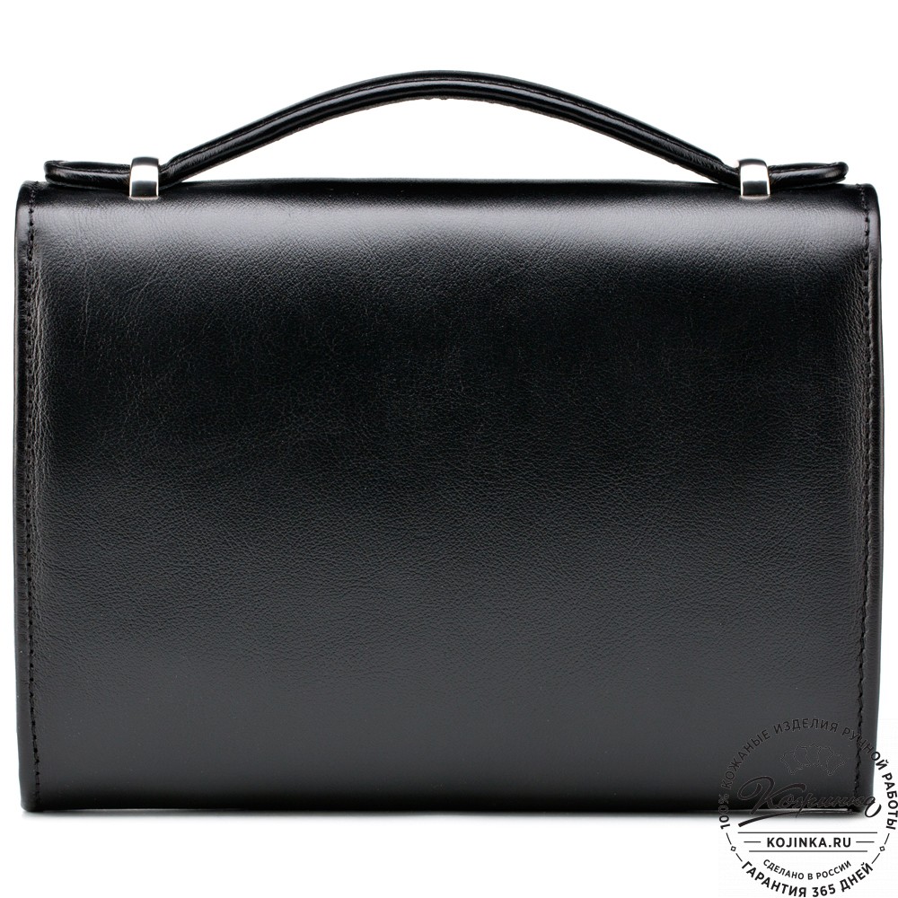 Кожаная барсетка "Фидель" (чёрная)