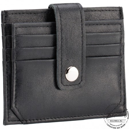 Кожаная визитница "Майорка" (чёрная)
