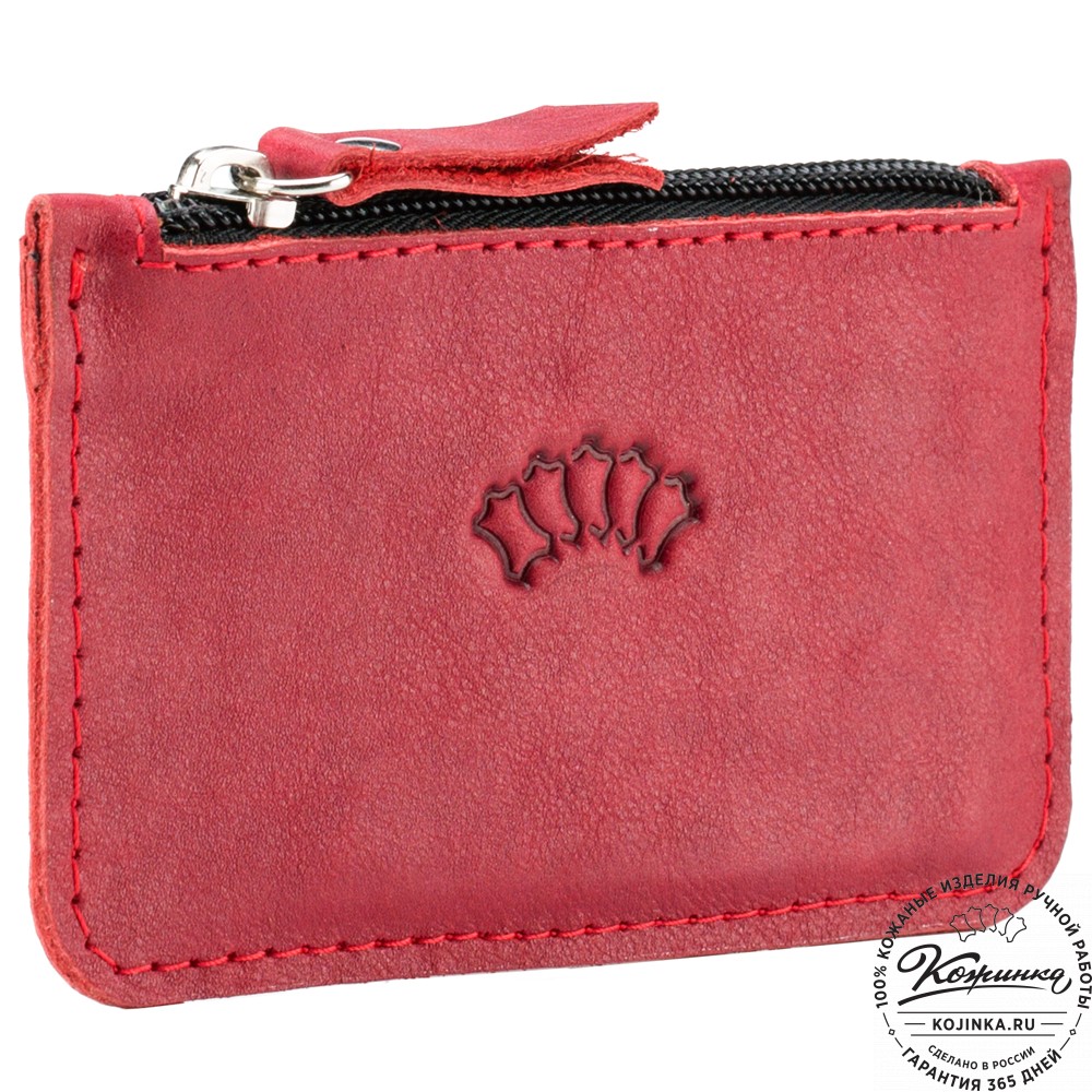 Кожаный картхолдер "Мурано" (красный)