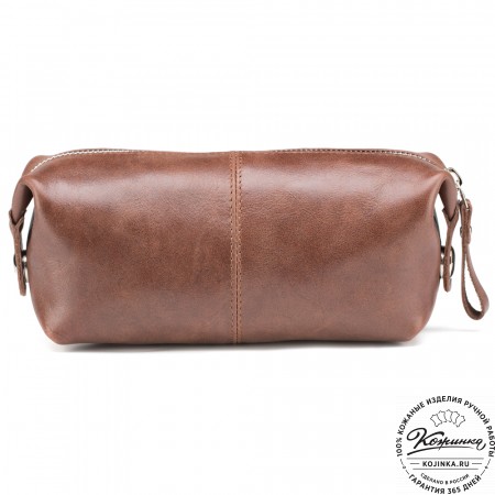 Кожаная косметичка "Бамбина" (коричневая)