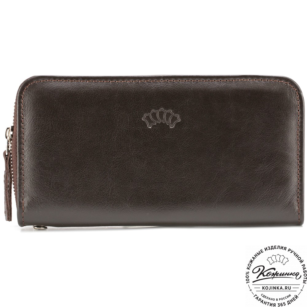 Кожаный клатч "Льюис" (тёмно-коричневый) 