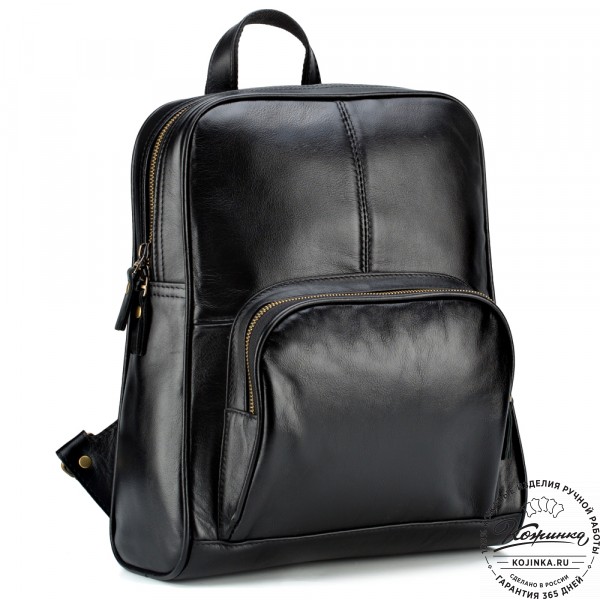 Кожаный рюкзак "Пандора" (чёрный). фото 1