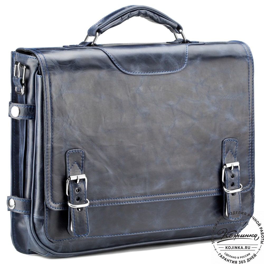 Кожаный портфель "Арамис" (синий антик)