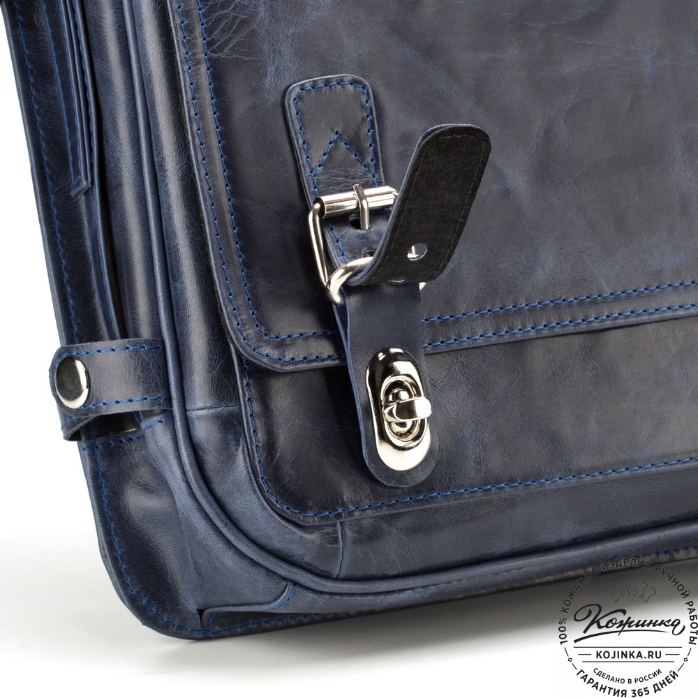 Кожаный портфель "Арамис" (синий антик)