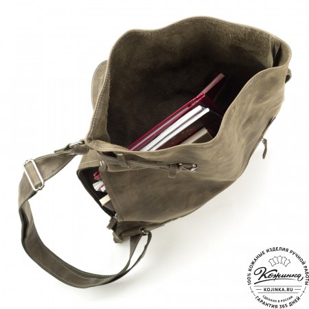 Кожаный рюкзак "Селена" (олива)