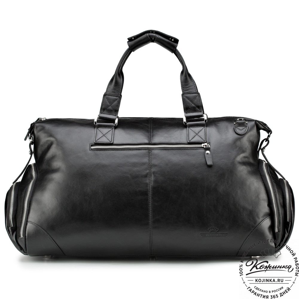 Кожаная дорожная сумка "Каркассон" (чёрная)