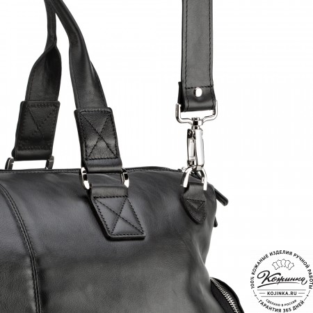 Кожаная дорожная сумка "Каркассон" (чёрная)