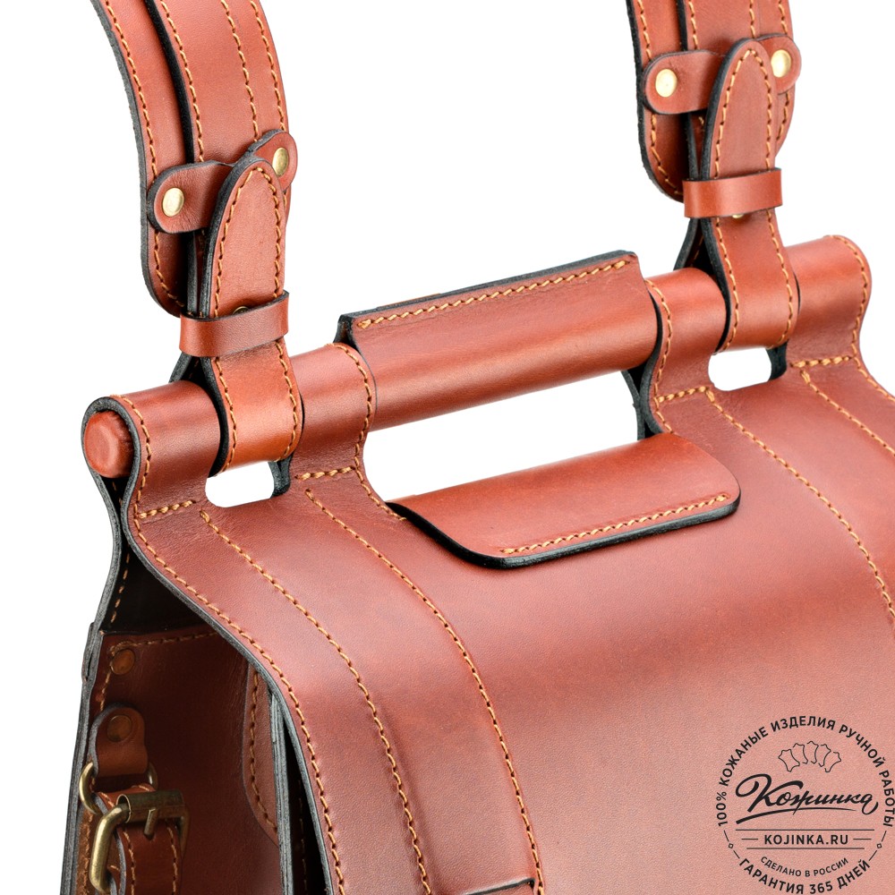 Стильный кожаный рюкзак "Кельт" (рыжий)