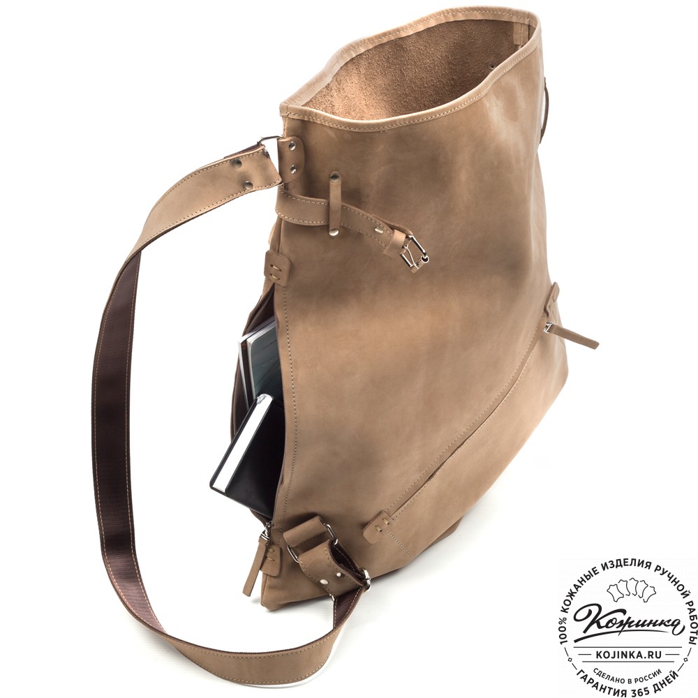 Кожаный рюкзак "Селена" (бежевый нубук)