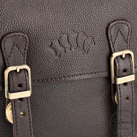 Кожаная сумка через плечо "Джек" (тёмно-коричневая) 